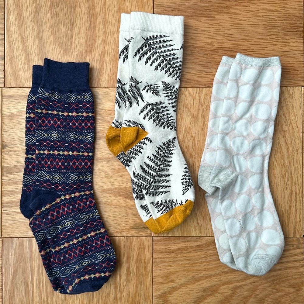 Graphic Crew Socks, bundle of 3